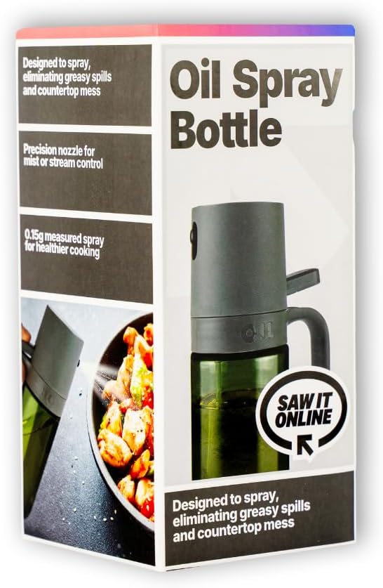 Oil Spray Bottle – Precision Oil Mister with Adjustable Mist & Stream – 0.15g Measured Spray for Healthier Cooking – Non-Drip Design for Air Fryer, Grilling, Salad & Baking