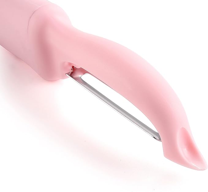 Spring Chef Swivel Vegetable Peeler with Soft Grip Handle, Pink Lemonade | Premium Potato Peeler w/ Ultra Sharp Stainless Steel Blades, Multifunctional Veggie Peeler for Apple, Carrot, Cucumber, Fruit