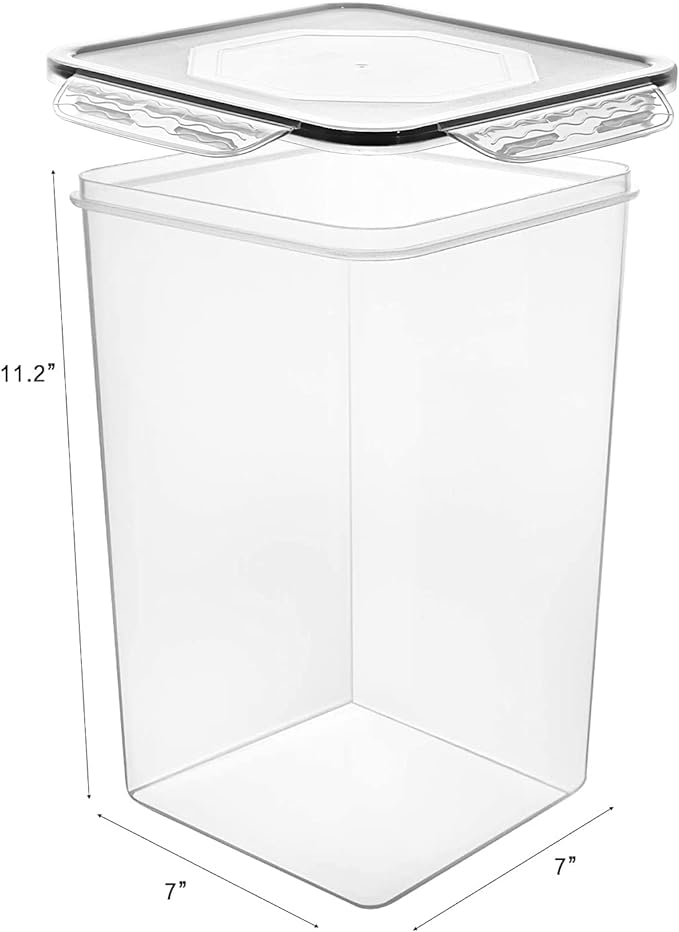 M MCIRCO Extra Large 4 Pack, 6.5L/7qt/220oz Tall Food Storage Containers | Plastic Airtight Kitchen Pantry Storage Containers for Flour, Sugar, Airtight, BPA Free, Food Grade Material