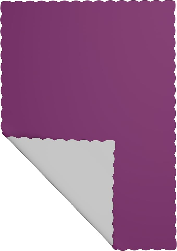 Paper Placemats - Disposable - Scalloped Edge (100, Purple)
