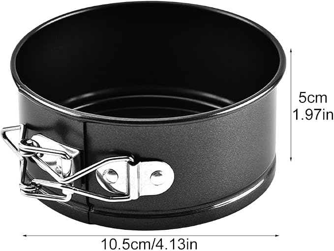 Mini Springform Pans, 4 Pack 4 Inch Cheesecake Quiche Baking Pans | Nonstick mini cheesecake pans with removable bottoms and spring latches for quiche, tart, pie and small cake baking