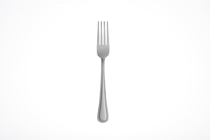 Oneida Tress Dinner Forks Silverware Set for 6, Flatware | mirror finish, platinum trim | dishwasher safe | 7.9 inch length, cutlery set, utensil set | 0.95 inch