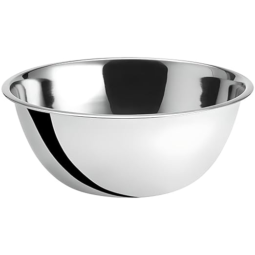 OCS Parts 8 Quart Stainless Steel Mixing Bowl | 13.25-Inch | Professional Grade Flat Base Mixing Bowl