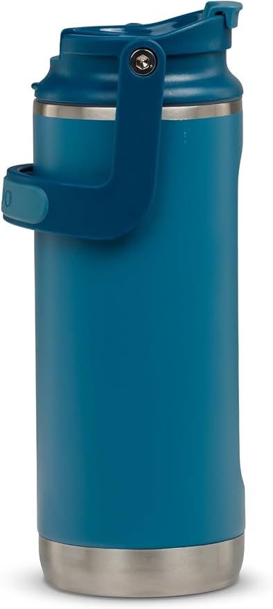 Igloo, 16 oz FlipNSip Tumbler, Reusable Travel Mug, Stainless Steel Insulated Hydration Cup for Hot & Cold Beverages, Blue
