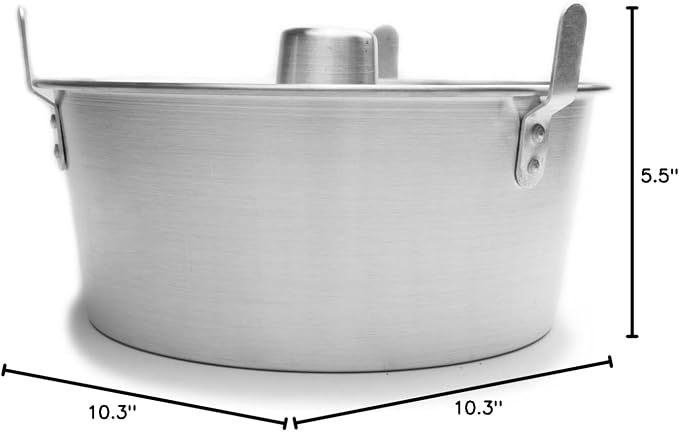 Fox Run Angel Food Cake Pan, Removable Bottom Aluminum 9.75" Reinforced Pan | Bake Bundt Cakes & Angel Food Cakes | Tube Cake Pan With Cooling Feet | Consistent Results | Kitchen Essential Baking Pan