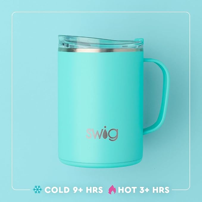Swig Life 24oz Travel Mug, Bourbon Barrel | Triple Insulated Stainless Steel - Handle & Lid Included - Keeps Coffee Hot or Cold - Cup Holder Friendly