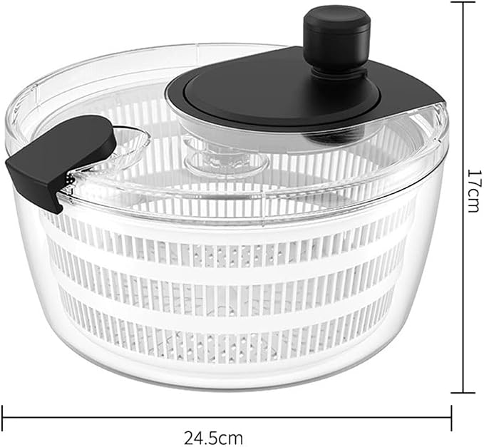 Collapsible Salad Spinner, 4L Hand Crank Vegetable Dryer with BPA-Free | BPA-free 4L capacity | Fits most standard sinks | Dishwasher-safe removable basket | Collapsible to 1/3 size