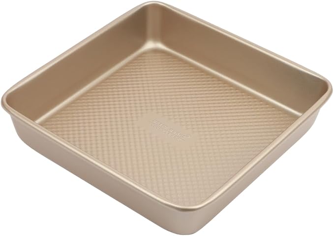 David Burke 9" Square Bake Pan, Carbon Steel, Non-Stick, PFTE & PFOA Free, Oven Safe – Bronze