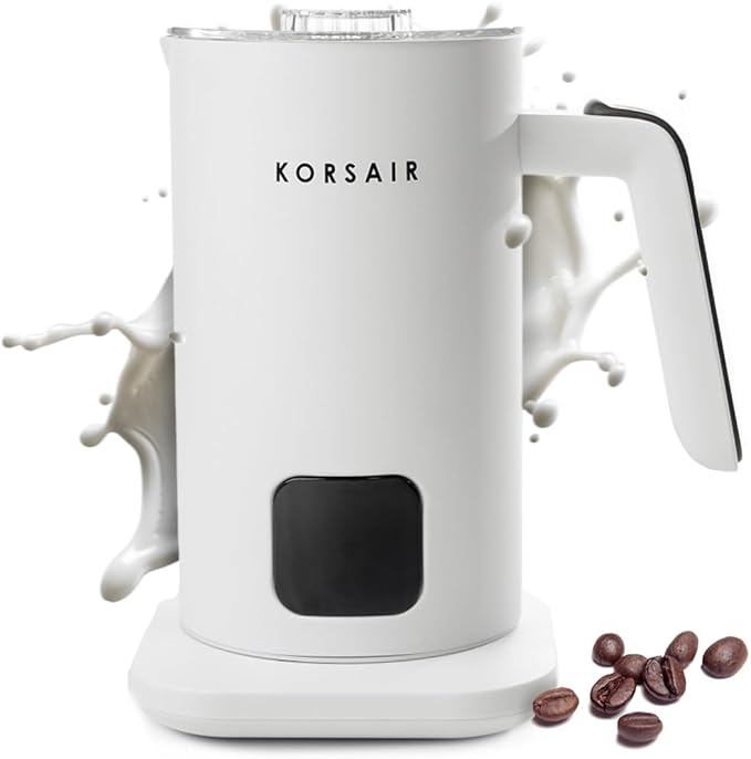 KORSAIR Electric Milk Frother 4-in-1 for Hot & Cold Foam | Automatic Milk Steamer & Warmer Machine for Latte, Cappuccino, Coffee | Quiet, Large Capacity, Easy Clean