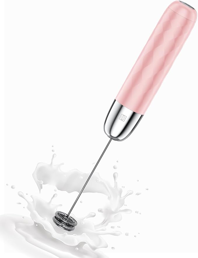 Maestri House Rechargeable Milk Frother, LunaFro Mini with Detachable Wand | 8000RPM Turbo Motor, 1200mAh lithium battery, Compact Design Milk frother Handheld for Lattes, Cappuccino, Matcha, No Stand