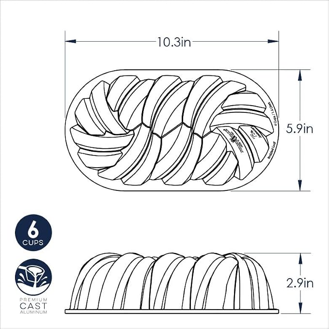 Nordic Ware Braided Loaf, 6 Cup, Gold