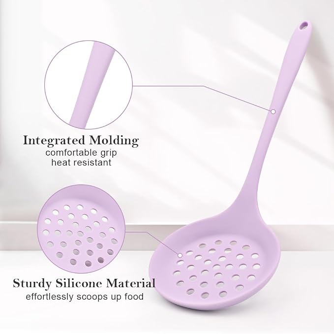 RANX INGST Kitchen Cooking Nonstick Silicone Utensils Set 11 pcs - Purple | Spatula Set with Holder, 446°F Heat Resistant, Ergonomic Handle, BPA Free
