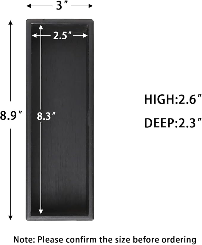 PRATIQUE Bamboo Drawer Organizer - Kitchen Utensil Organizer Silverware Tray Cutlery Holder，Office Desk Supplies and Accessories,8.9 * 3 * 2.6inch,Black