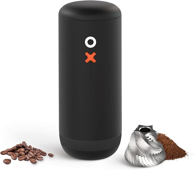 Nuttii Burr Portable Coffee Grinder, Electric Quiet Adjustable Conical Burr | Matte Black 20 Grind Settings, Espresso Pour-Over French Press Moka, Home Travel Use