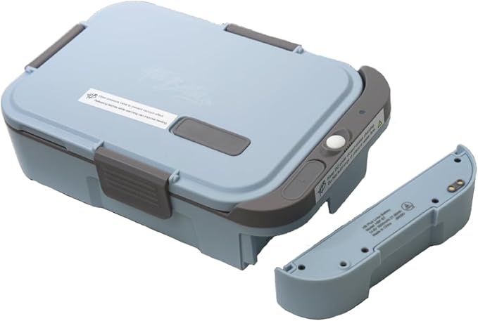PLUS Self-Heated Cordless Lunch Box & Food Warmer, Sky | Removable Battery Powered, Child Safe, Portable & Compact, Ideal for Travel, Jobsite, Picnics, School & Outdoor Recreation
