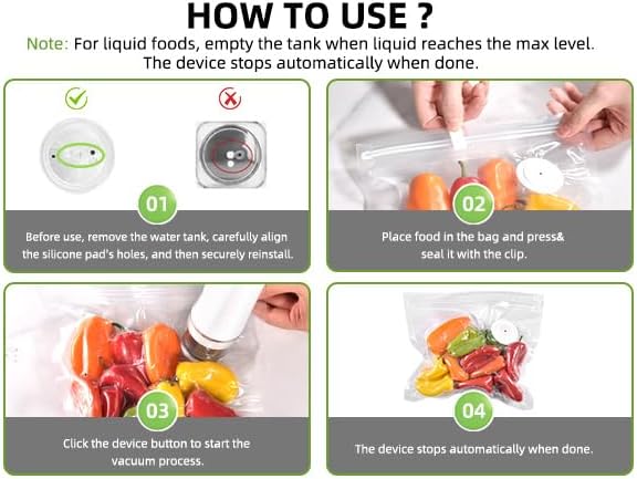 Reusable Vacuum Sealer Bags for Food, 20 BPA-Free Medium (8 x 8in) Food Storage Bags, Freezer, Odor-Resistant, Leak-Proof, Compatible with Vacuum Sealers