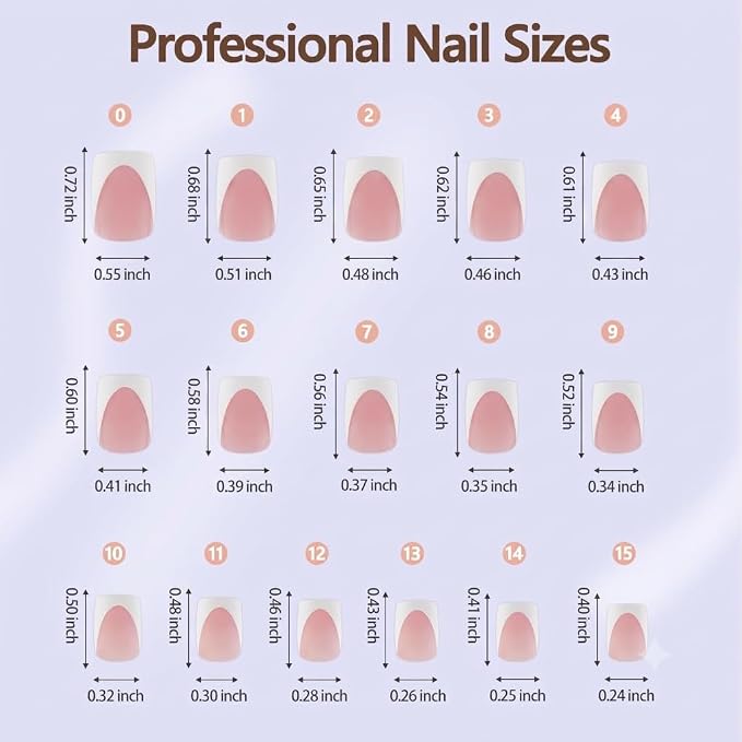 Misssix Deep French Tip Press on Nails, 150Pcs Short Square Berry Pink | French Tip Gel Fake Nails, No Need to File Tips Pre-lasting, Nail Tips for Nail Art DIY 15 Sizes