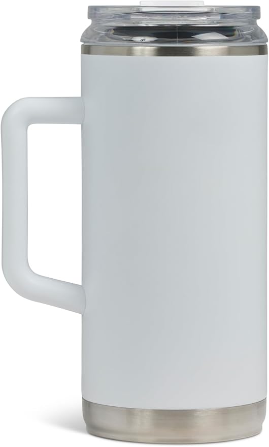 Igloo, 36 oz Tumbler with Handle, Reusable Travel Mug, Stainless Steel Insulated Hydration Cup for Hot & Cold Beverages, White