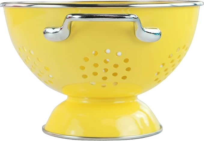 Calypso Basics by Reston Lloyd Powder Coated Enameled Colander, 7 Quart, Lemon