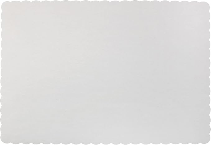 Paper Placemats - Disposable - Scalloped Edge (50, White)