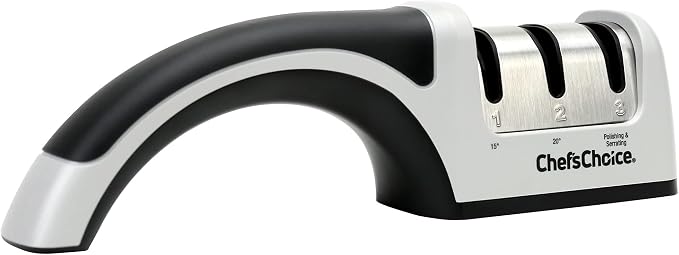 Chef'sChoice Manual Knife Sharpeners for 15- and 20-Degree Straight-Edge and Serrated Knives with Diamond Abrasives Precise Angle Control & Compact Footprint,2-Stage,Gray,(Pack of 6)