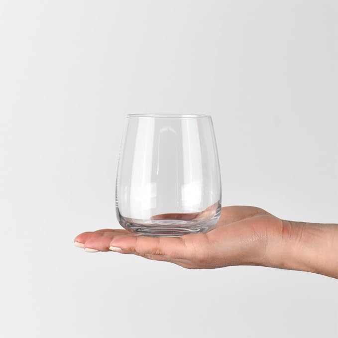 KROSNO Water Glasses Set of 6, 15.9 oz, Modern Collection | Drinking Glasses, Lead-Free Crystal Glassware, Juice Glasses, Water Glass Set, Dishwasher Safe, Made in Europe