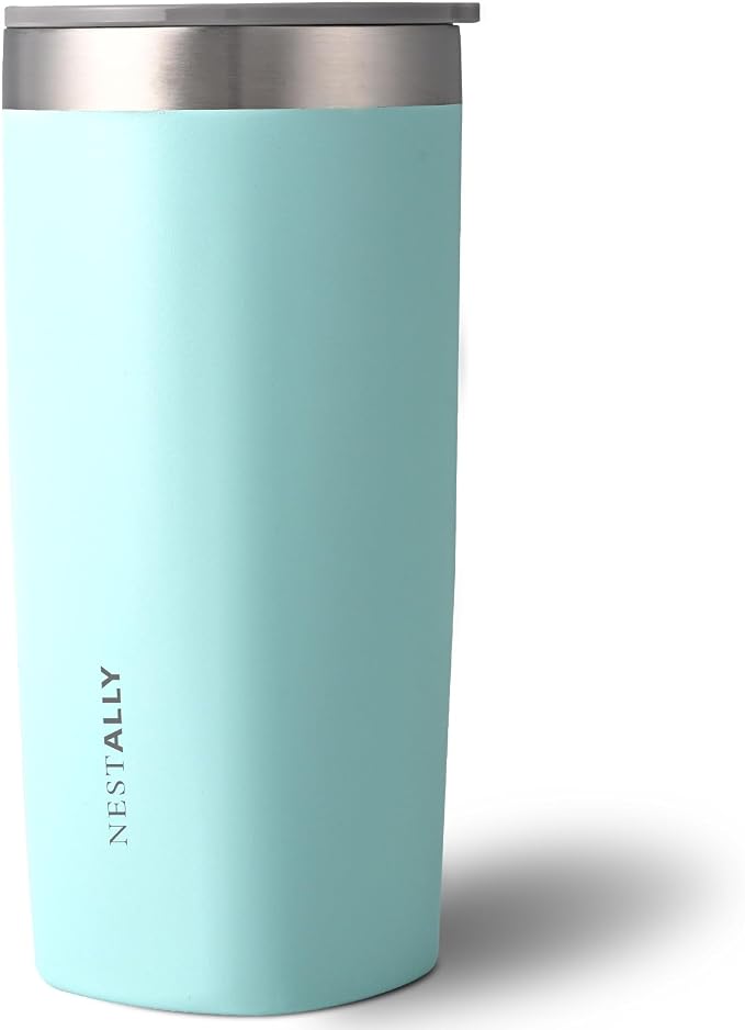 NESTALLY Crafted 20oz Stainless Steel Insulated Tumbler with Lid,Mint Green | Stainless Steel Double Wall Vacuum, BPA Free,Travel Coffee Mug Keeping Drink Cold & Hot,Gifts for Women Men Her Him