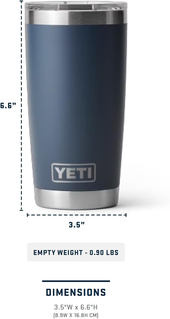 YETI Rambler 20 oz Stainless Steel Vacuum Insulated Tumbler w/MagSlider Lid