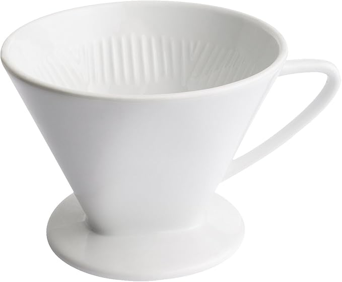 Cilio C105179 Porcelain Coffee Filter/Holder Pour-Over, 6/Large, White