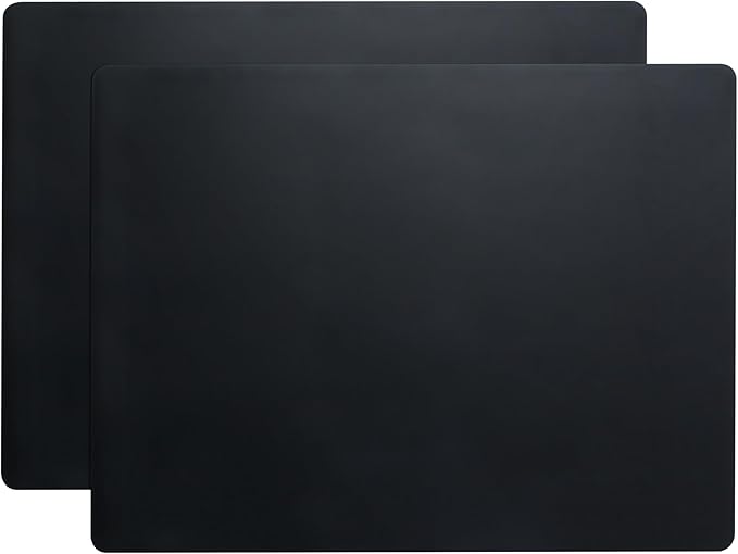 Large Silicone Craft Mats, YACEYACE 2Pcs 24"x 16" Large | Silicone Table Mat, Black Mat for Jewelry,Heat Resistant, Kitchen Counter