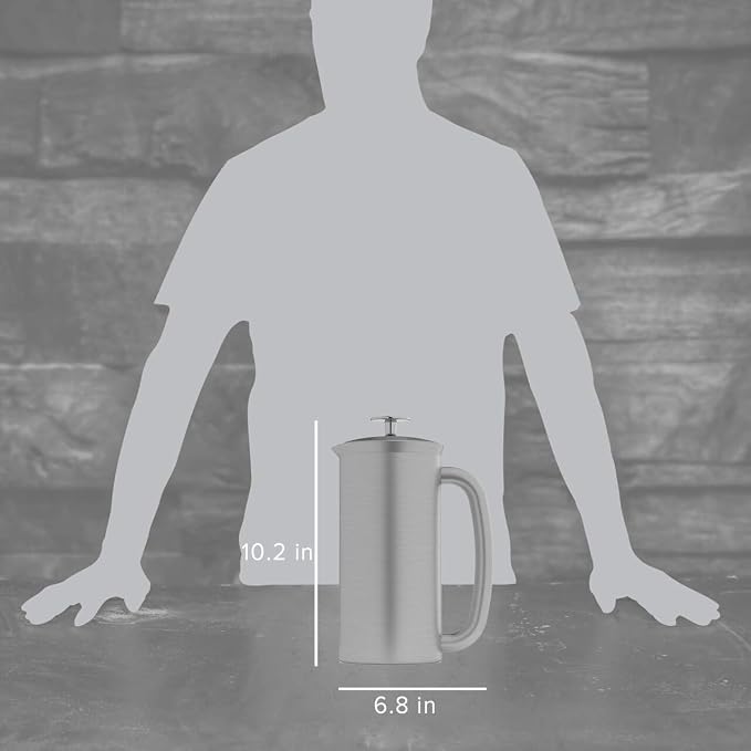 ESPRO P7 French Press, 32oz, Brushed, Stainless Steel Coffee Maker | Double Filter Coffee Press, Grit-Free Coffee, Heat Resistant Insulated tea Press, Easy Hot and Cold Coffee Brewer, Tea Brewer