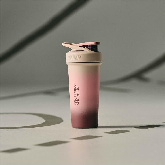 BlenderBottle Sport Sleek Stainless Steel Shaker Bottle 25 oz Pink