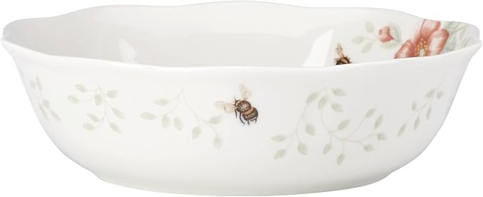 Lenox Butterfly Meadow Porcelain 4-Piece Soup Bowl Set for 4, 32oz | dishwasher safe | kitchen and dining essential | 32oz capacity, 7.75 inch diameter | 2.25 inch, gift for women