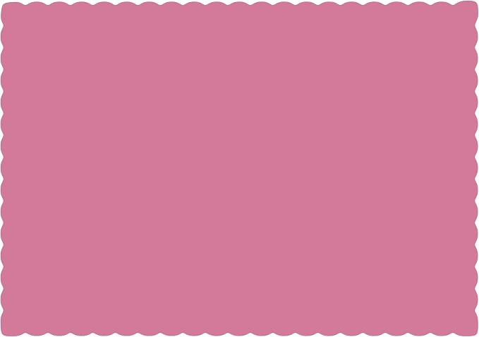 Paper Placemats - Disposable - Scalloped Edge (100, Pink)