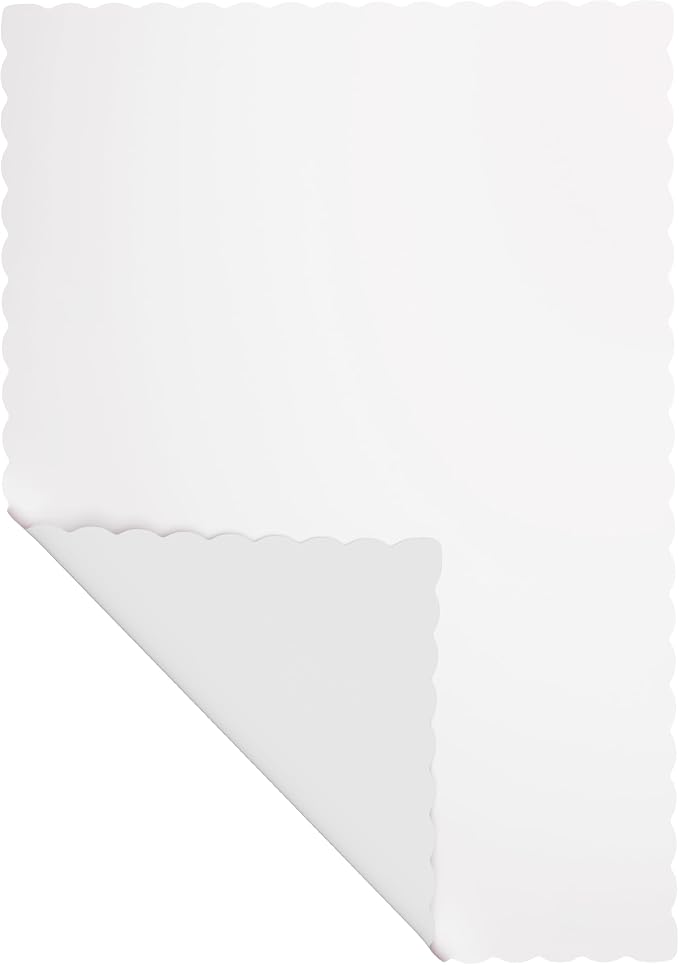 Paper Placemats - Disposable - Scalloped Edge (50, White)