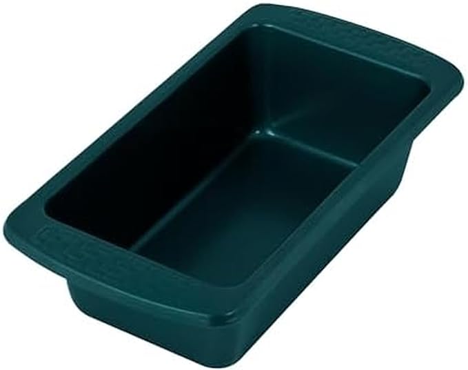 Chicago Metallic Everyday Nonstick Loaf Pan, 9x5 Inch Carbon Steel Bread Pan for Baking, Emerald Green, PTFE and PFOA Free Silicone Coating, Oven Safe to 450F