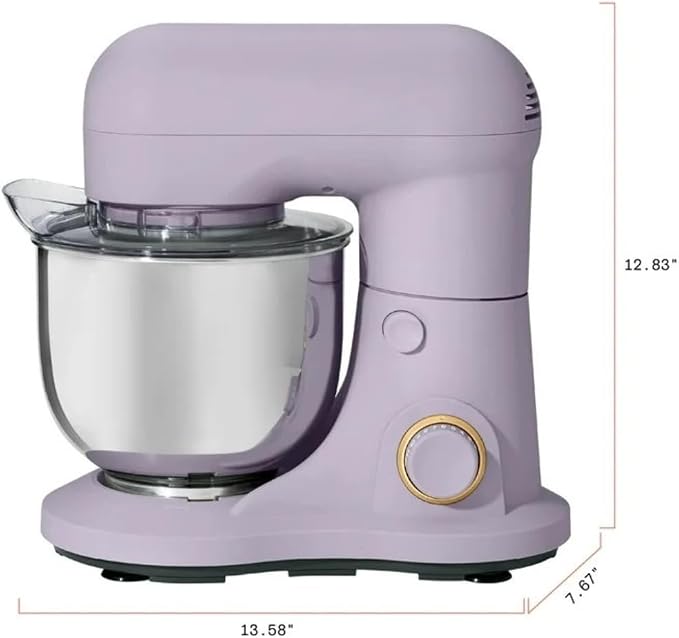 Wonderful Kitchen Stand Mixer 3.5 Qt Bowl, 12 Speeds Tilt-Head, Dough Hook Flat Beater Whisk for Baking Tasks Metal Build for Baking (Lavender)