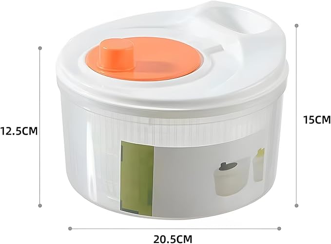 Salad Spinner,Vegetables Fruits Wash Bowl Large Capacity BPA Free Double Layer Detachable Manual Lettuce Spinner,Fruit and Vegetable Washer,Spin and Dry Salad Greens (Orange)