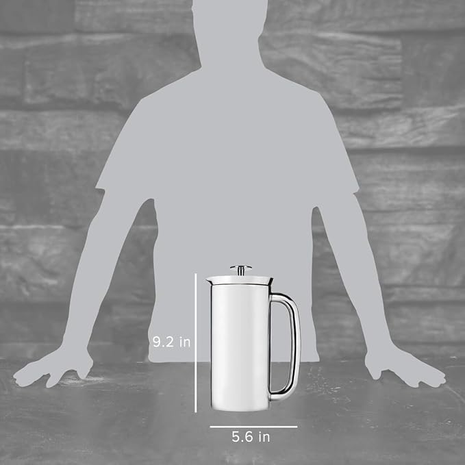 ESPRO P7 French Press, 18oz, Polished, Stainless Steel Coffee Maker | Double Filter Coffee Press, Grit-Free Coffee, Heat Resistant Insulated tea Press, Easy Hot and Cold Coffee Brewer, Tea Brewer