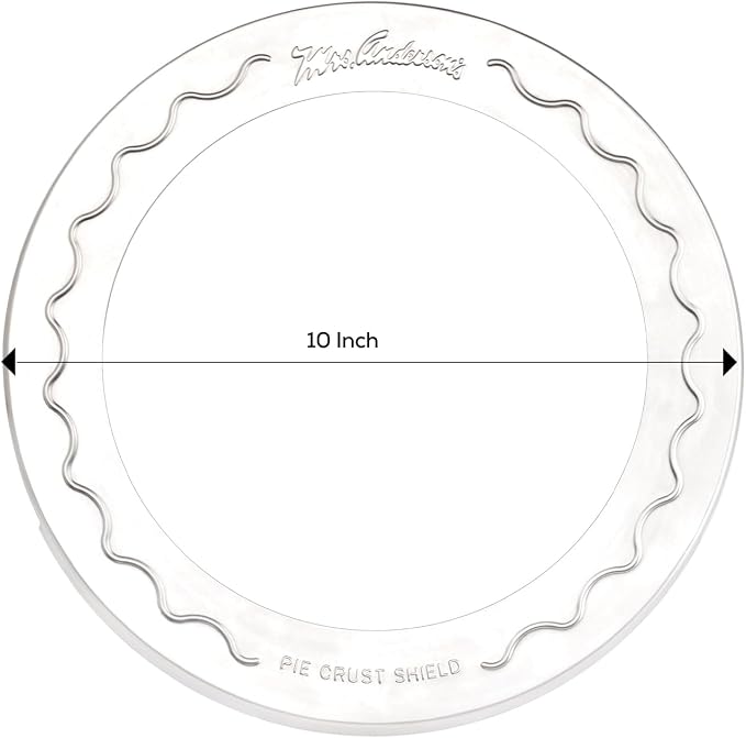 Mrs. Anderson's Baking Pie Crust Protector Shield, Fits 9.5-Inch And 10-Inch Pie Plates, Prevents Over-Browning And Spills