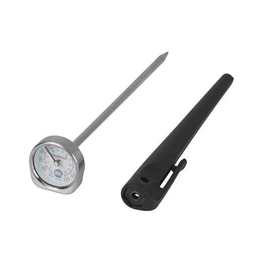 GoodCook Everyday Digital Instant Read Thermometer, LCD Display, Stainless Steel Probe, Recalibratable, Includes Protective Pocket Sleeve