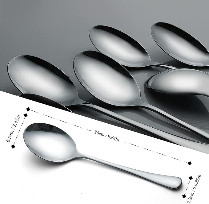 Large Serving Spoons,AOOSY 2 Pcs-9.8 Inches Stainless Steel Serving Spoon | for Buffet, Parties, Catering,Solid Serving Utensils Serving Utensil,Dishwasher Safe