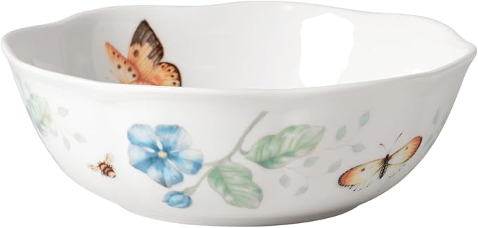 Lenox Butterfly Meadow All-Purpose Bowl, Salad Bowl | dishwasher safe | versatile for cereal, soup, or salad | multi-purpose bowl, gift for women, mixing bowls
