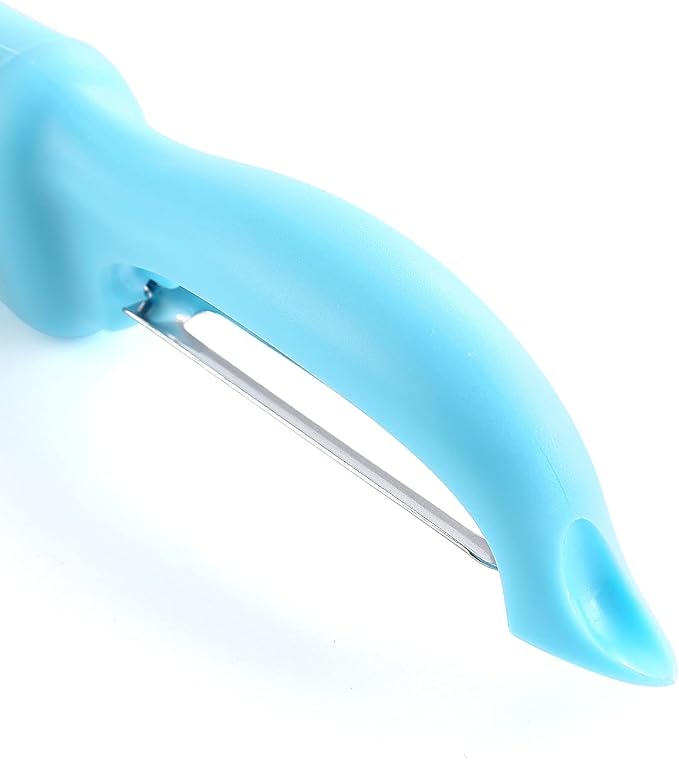Spring Chef Swivel Potato Peeler for Kitchen w/Soft Grip Handle, Aqua Sky | Premium Vegetable Peeler w/ Sharp Stainless Steel Blades, Multifunctional Food Peeler for Apple, Carrot, Cucumber, Fruit