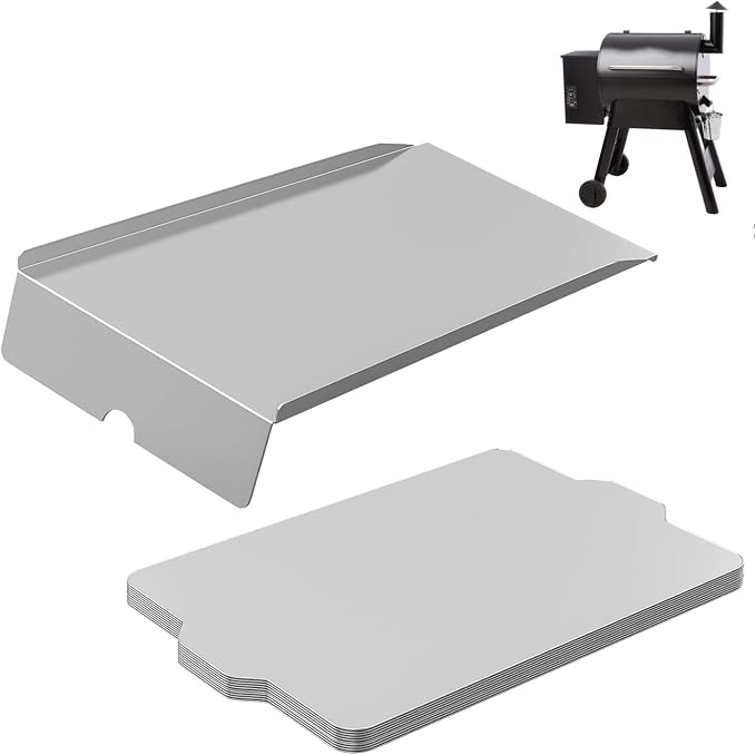 BQMAX Drip Pan Heat Baffle with 6 Pack Drip Tray Liners Replacement Parts for Traeger Pro 22 Series Pellet Smoker Grills, Lil Tex Elite 22, Lil Tex, Lil Tex Elite, Traeger BAC012, BCA070, BAC507