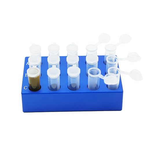 1 Pcs Aluminum Cooler Cooling Block PCR Test Tube Rack 15 Wells for 5mL | 13.6mm Hole Diameter for PCR/Microcentrifuge Tubes; Enzymes, RNA, Reagents, and Temp-sensitive Samples in Cold Prep (Blue)