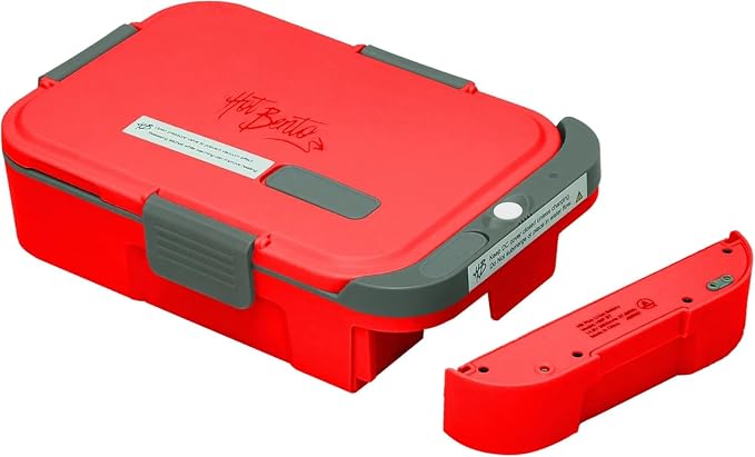 PLUS Self-Heated Cordless Lunch Box & Food Warmer, Ruby | Removable Battery Powered, Child Safe, Portable & Compact, Ideal for Travel, Jobsite, Picnics, School & Outdoor Recreation