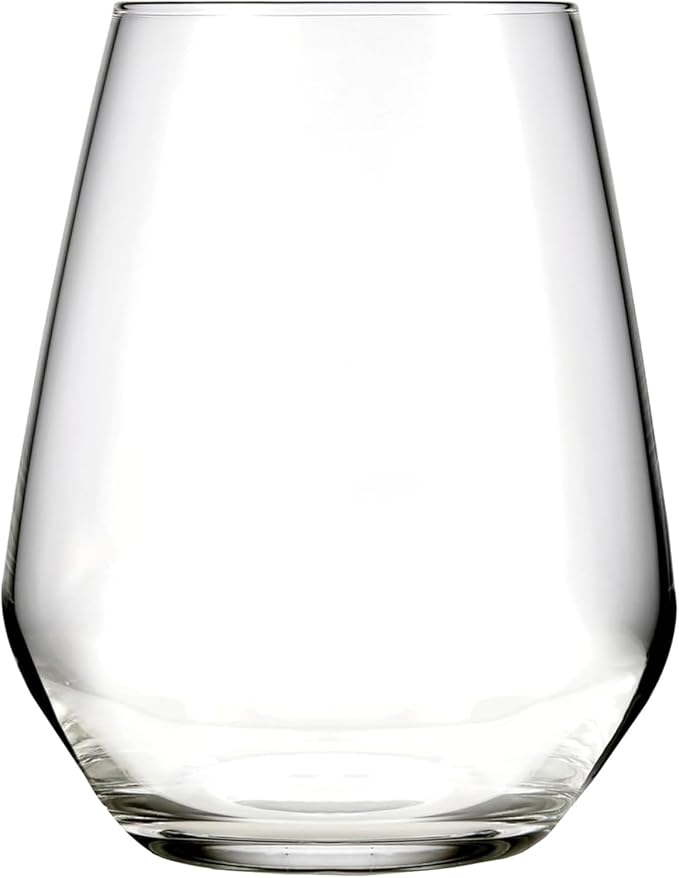 Libbey Signature Greenwich Stemless Wine Glasses Set of 6, Modern Wine Glasses for Red and White Wine, Ideal Stemless Wine Glass Set for All Occasions