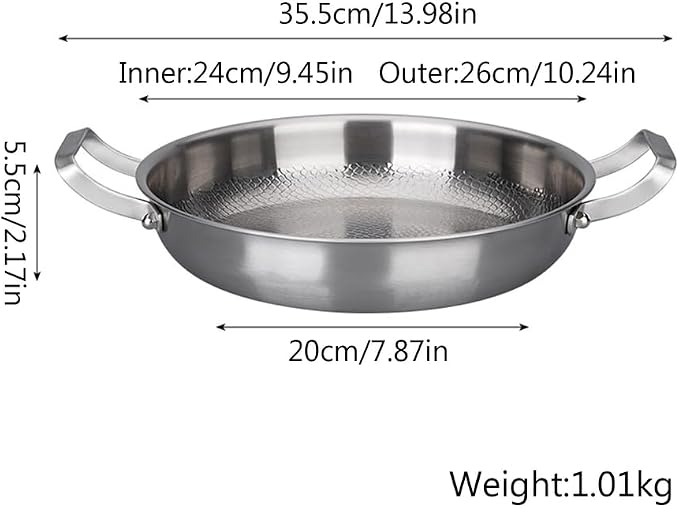 Titanium Hammered Pan, 2026 New Upgrade Double Handle Non Stick Titanium Pans for Cooking, Ultra-Durable, Scratch-Resistant, Even Heating Frying pans, Compatible With All Cooktops,No lid,10.2