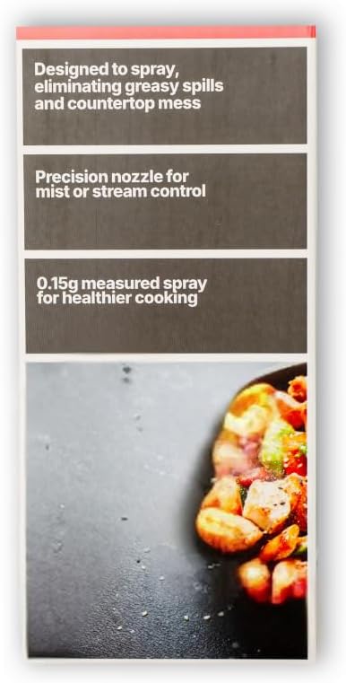 Oil Spray Bottle – Precision Oil Mister with Adjustable Mist & Stream – 0.15g Measured Spray for Healthier Cooking – Non-Drip Design for Air Fryer, Grilling, Salad & Baking